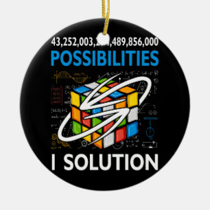 Possibilities Funny Speed Cubing One Solution Math Ceramic Tree Decoration