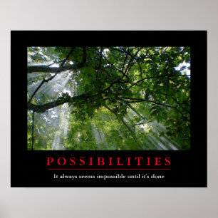 Possibilities Motivational Inspirational Artwork Poster
