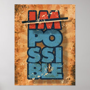Possible Impossible vintage motivational Poster