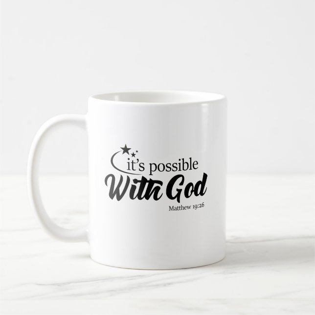 "Possible With God" Scripture Coffee Mug (Left)