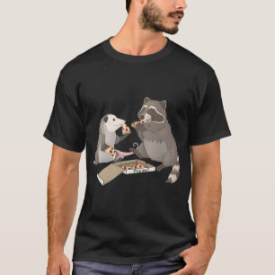 Possum and Racoon eating pizza T-Shirt