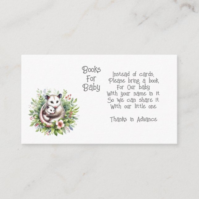 Possum Animal Books for Baby Enclosure Card (Front)