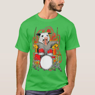 Possum Drumming Opossum Playing the Drums Drummer T-Shirt