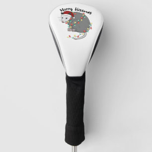Possum Eat Trash Christmas Lights Merry Hissmass Golf Head Cover