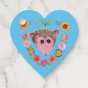 Possum Face in Flower Wreath Gift Tags