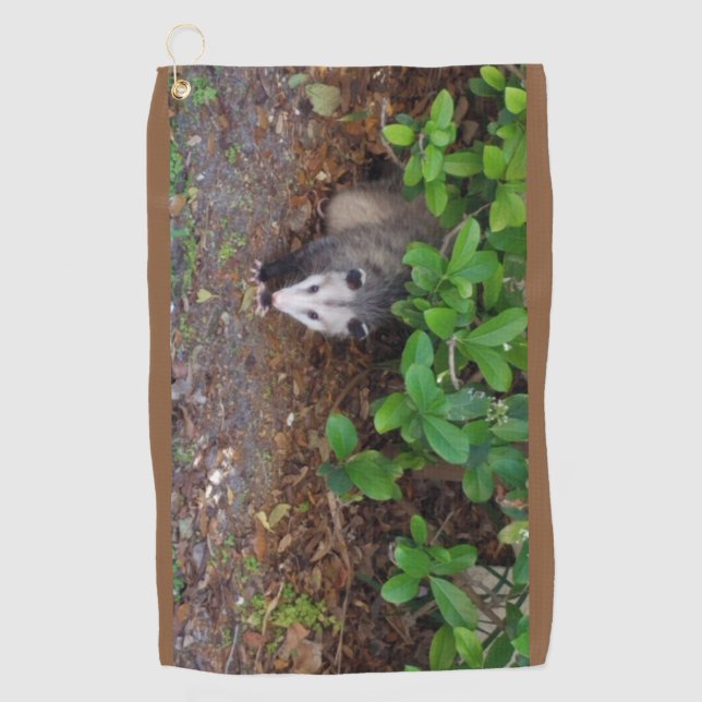 Possum In The Rough Golf Towel (Front)