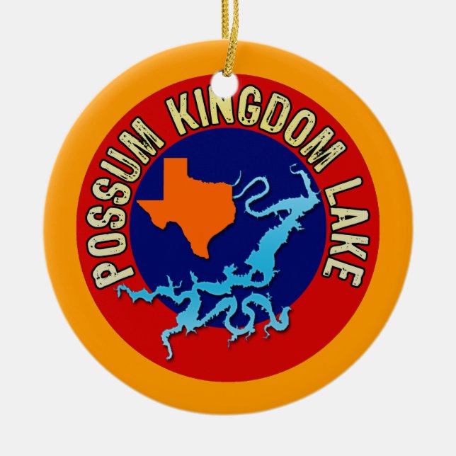 Possum Kingdom Lake, Texas Ceramic Tree Decoration (Front)