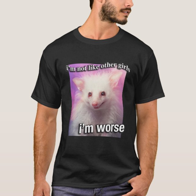 Possum Opossum I m not like other girls I m worse  T-Shirt (Front)