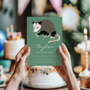 Possum Opossum Personalised Birthday Party Invitation