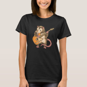 Possum Playing Guitar Lover Gift Opossum Guitarist T-Shirt