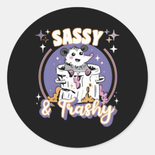 Possum Sassy Trashy Possum Classic Round Sticker