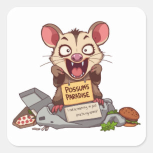 Possum Screaming Meme Sticker
