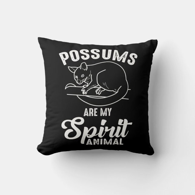 Possum Spirit Animal - Opossum Animal Fan Cushion (Front)