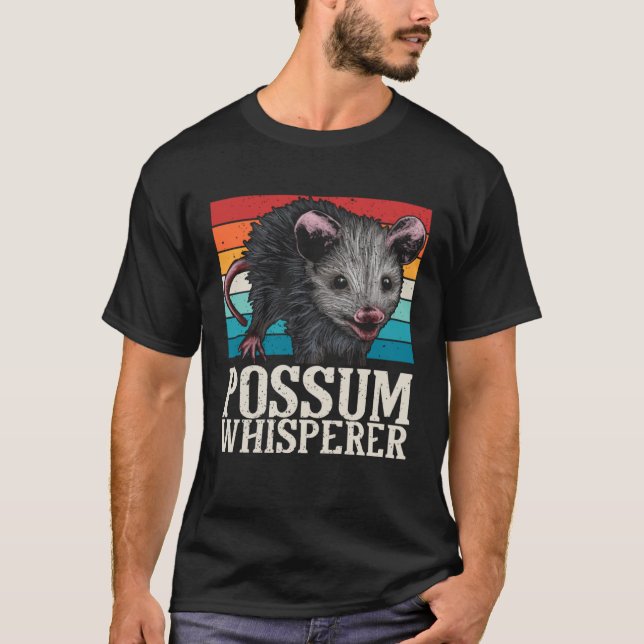 Possum Whisperer Street Cat Opossum Animal Phalang T-Shirt (Front)