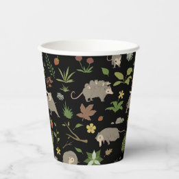 Possums in a Berry Field in Black Paper Cups