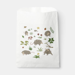Possums in a Berry Field in White Favour Bags