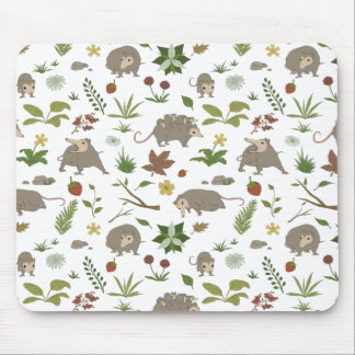 Possums in a Berry Field in White Mouse Mat