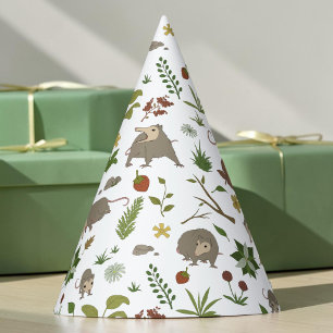 Possums in a Berry Field in White Party Hat