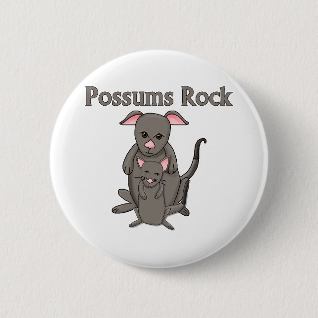 Possums Rock 6 Cm Round Badge (Front)