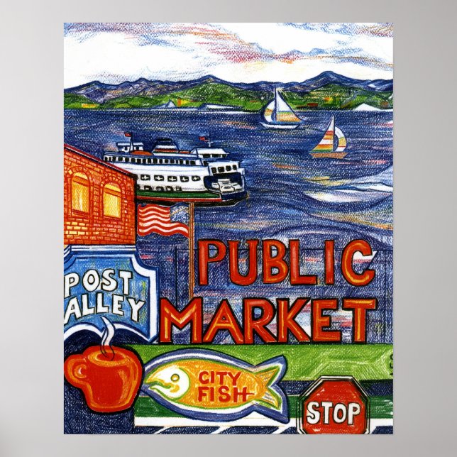 Post Alley with Ferry Poster (Front)