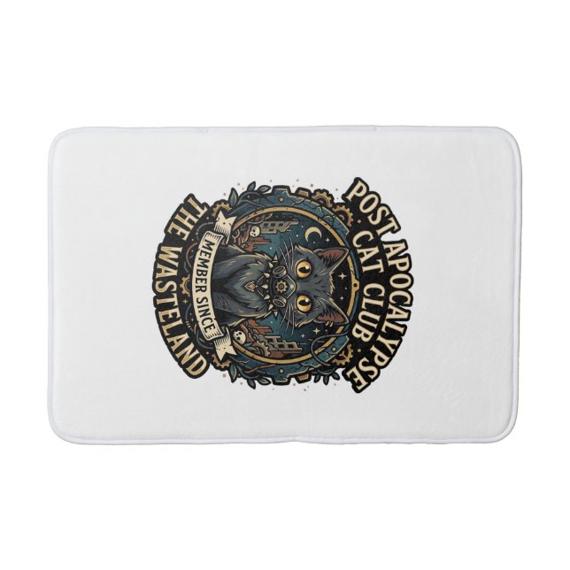 Post Apocalypse Cat Cat Dad Gift Idea - Post Apoca Bath Mat (Front)