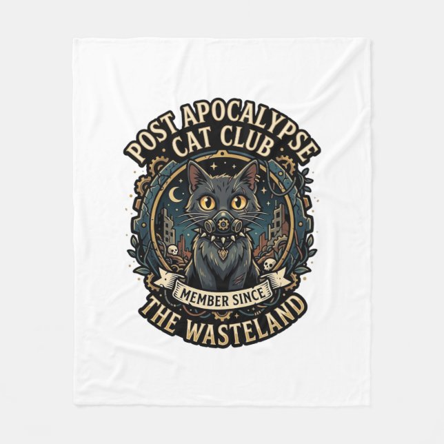 Post Apocalypse Cat Cat Dad Gift Idea - Post Apoca Fleece Blanket (Front)