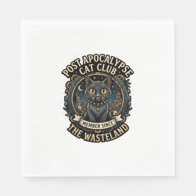 Post Apocalypse Cat Cat Dad Gift Idea - Post Apoca Napkin (Front)