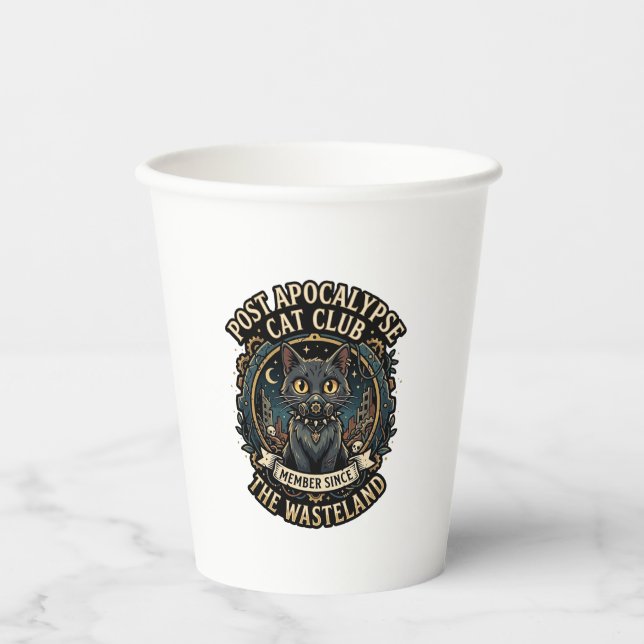 Post Apocalypse Cat Cat Dad Gift Idea - Post Apoca Paper Cups (Front)