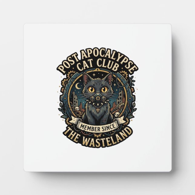 Post Apocalypse Cat Cat Dad Gift Idea - Post Apoca Plaque (Front)