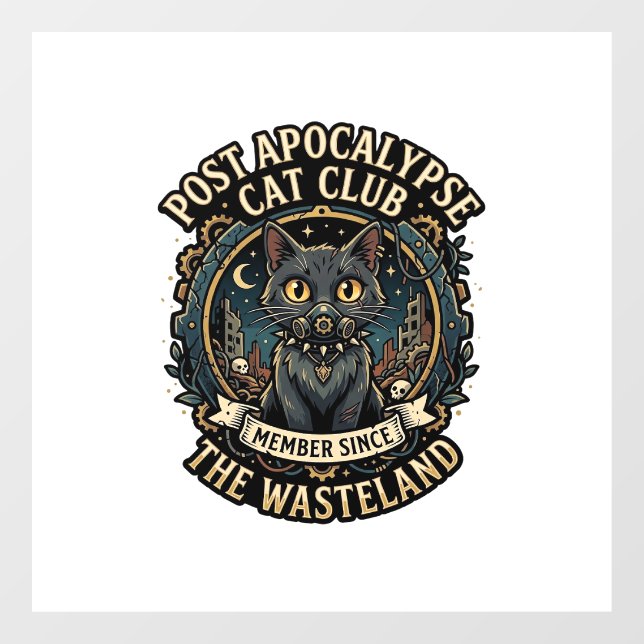 Post Apocalypse Cat Cat Dad Gift Idea - Post Apoca Window Cling (Sheet)