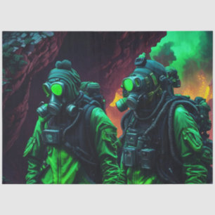 Post Apocalyptic Biowarfare Gas Mask Twins WWIII Tissue Paper