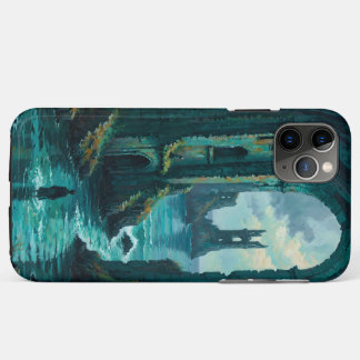 Post-Apocalyptic Flooded Ruins Teal Dystopian iPho iPhone 11 Pro Max Case