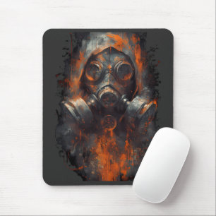 Post Apocalyptic Gas Mask Toxic Grunge Mouse Mat