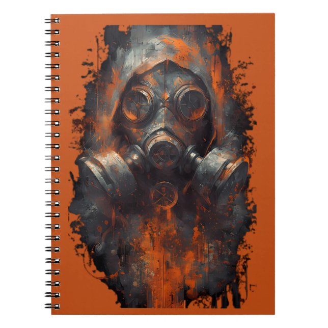 Post Apocalyptic Gas Mask Toxic Grunge  Notebook (Front)