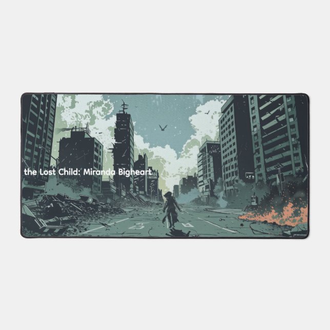 Post-Apocalyptic Lost Child Comic Strip Desk Mat (Front)