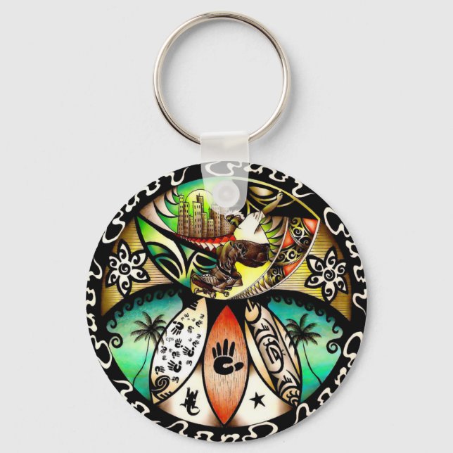 Post Apocalyptic Skateboarding Key Ring (Front)