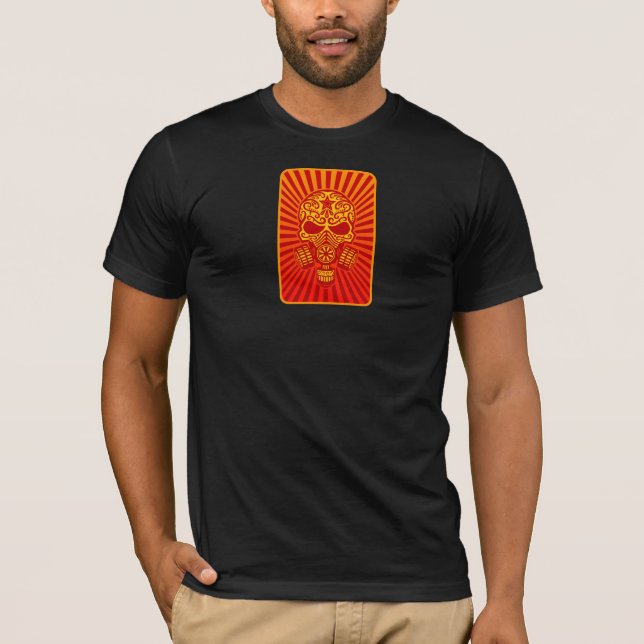 Post Apocalyptic Sugar Skull, red T-Shirt (Front)