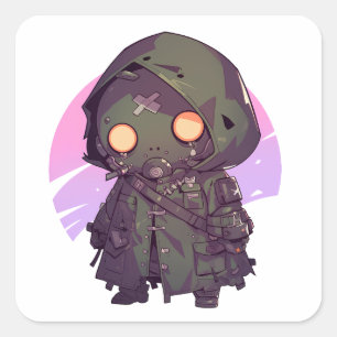 Post Apocalyptic Wanderer in anime style Sticker