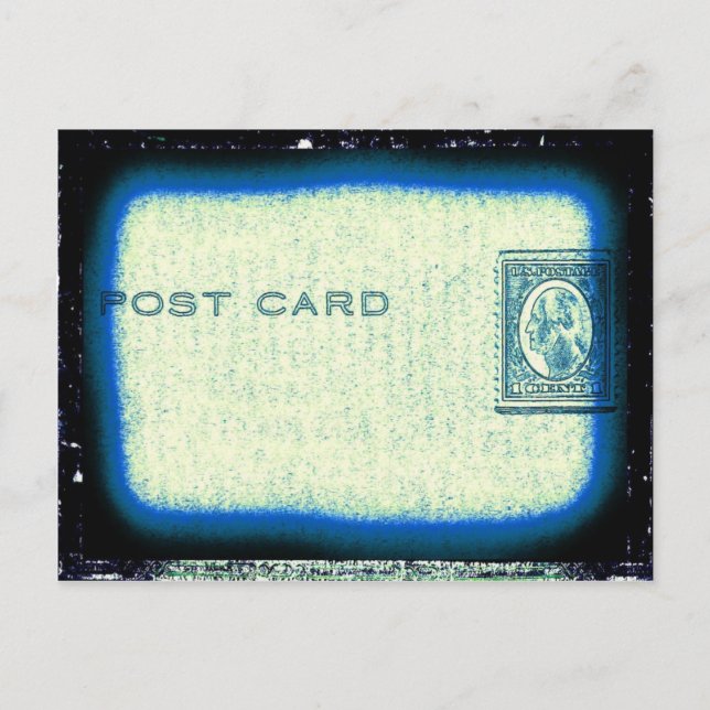 "Post Card" (Blue) Postcard (Front)