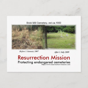 Post card~~Brick Mill Cemetery Postcard