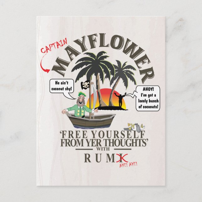 Post Card. FREE YOURSELF FROM YER THOUGHTS. Postcard (Front)