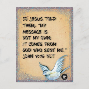 Post card sized Bible Verse Memory Card John 7:16