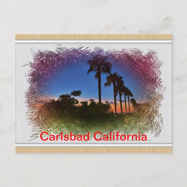 Post card Sunset in Carlsbad, California (Front)