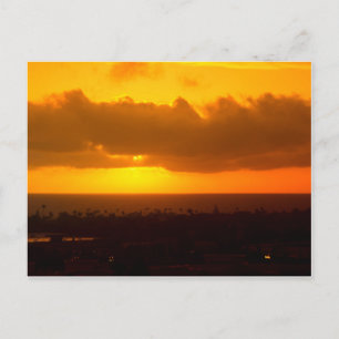 post card with sunset oceanside, CA
