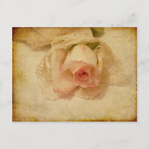 Post Card With Vintage Rose