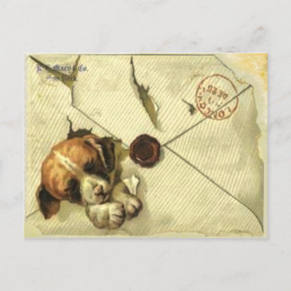 Post Card With Vintage Scrap Book Puppy