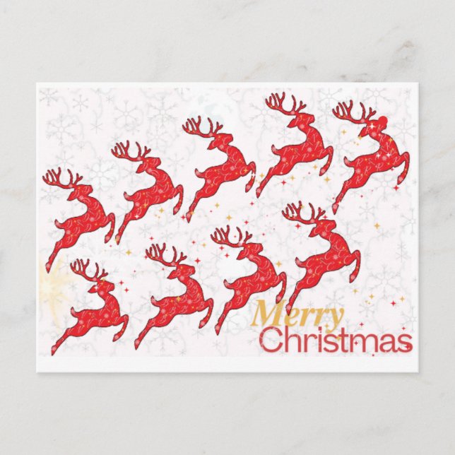 Post Cards - Nine Reindeers (Front)