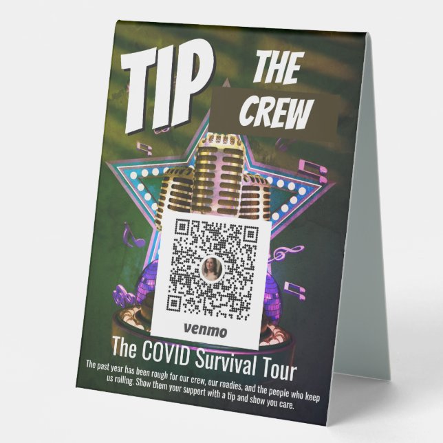 Post Covid and Music Industry Tip the Band Venmo (Front)