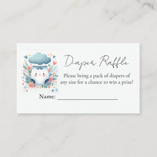 Post Dad Pink Blue Diaper And Wipe Baby Shower Enclosure Card (Front)