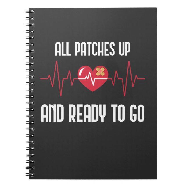 Post Heart Surgery Get Well Bypass Recovery Notebook (Front)
